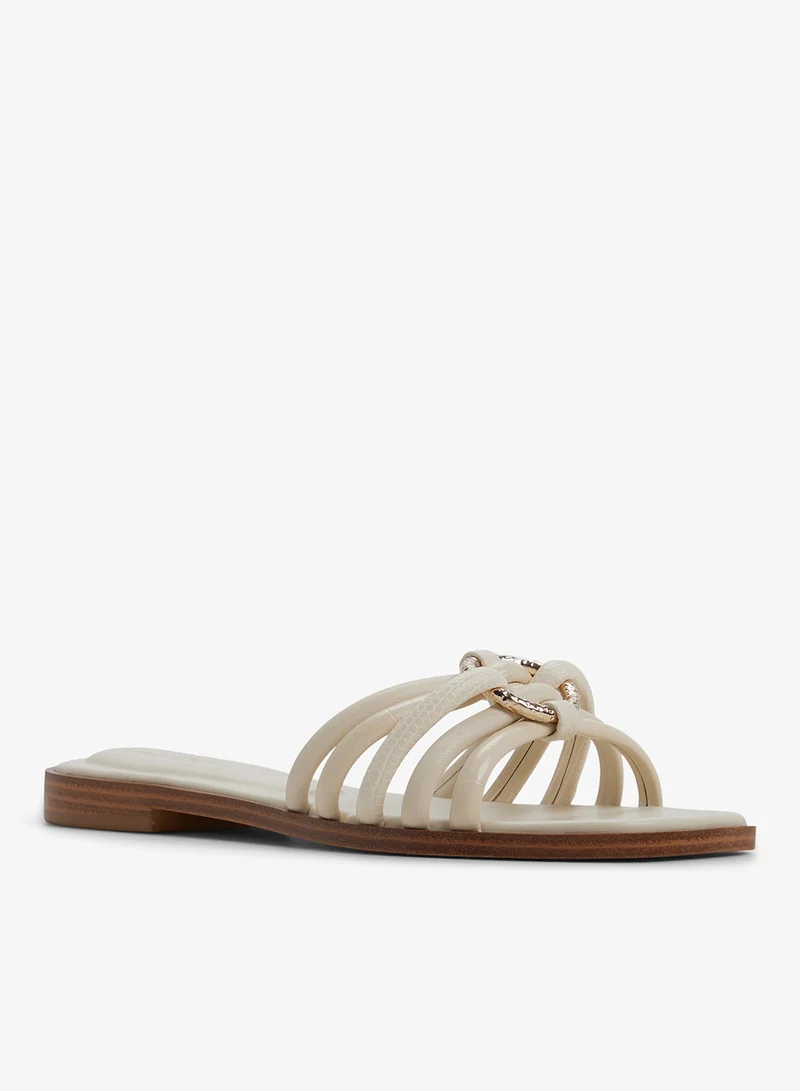 Aldo OTHER WHITE Ebanderiel Single Strap Flat Sandals for Women | Best Price UAE